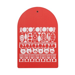 Jul red and white veneer swedish chopping board for kitchen jul chopping board