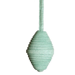 real suede soft leather Iris spring roller blind pull in mint green iris leather blind pull - mint green