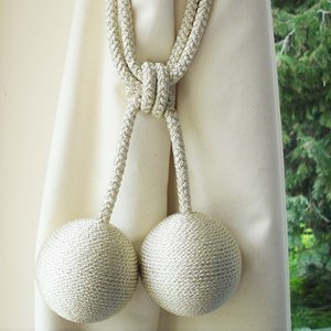 large charleston curtain tieback in pearl colour charleston tiebacks - pearl