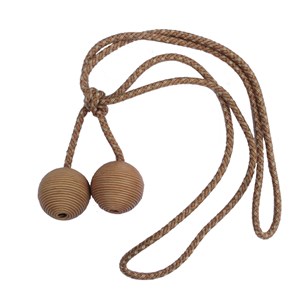 leather ball tiebacks - camel