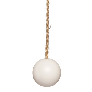 vintage white wood ball window roller blind pull or acorn with jute cord lewes blind pull - matte vintage white