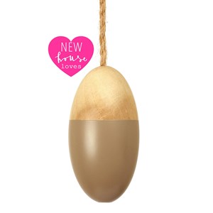 nutmeg brown painted wood pebble bathroom light pull or switch toggle padstow pebble light pull - nutmeg