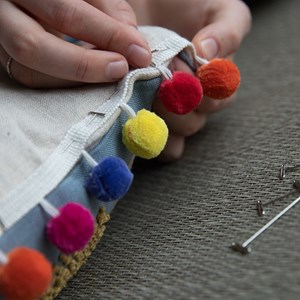 tutti multicoloured pom pom braid a decorative modern contemporary interior trimming pom pom trim - tutti