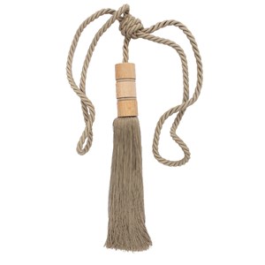 nutmeg brown colour twirl large wooden tassel curtain tieback with matching rope large twirl tiebacks - nutmeg brown