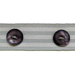 whitstable button braid in grey with pearl buttons for interior homes whitstable stripe button trim - sea mist