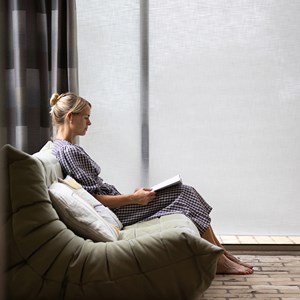 mistral noir wide width plain roller blind fabric mistral - noir black