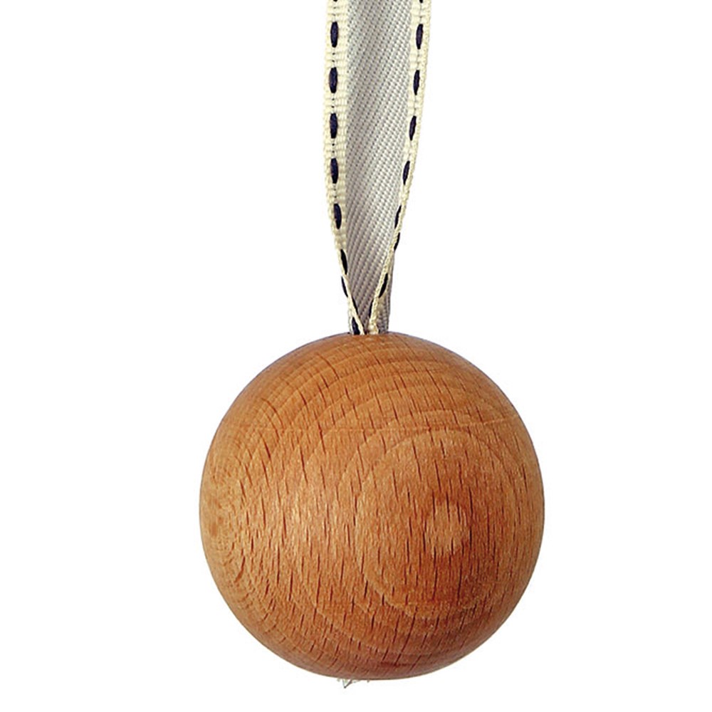 wooden ball blind pull natural with ribbon