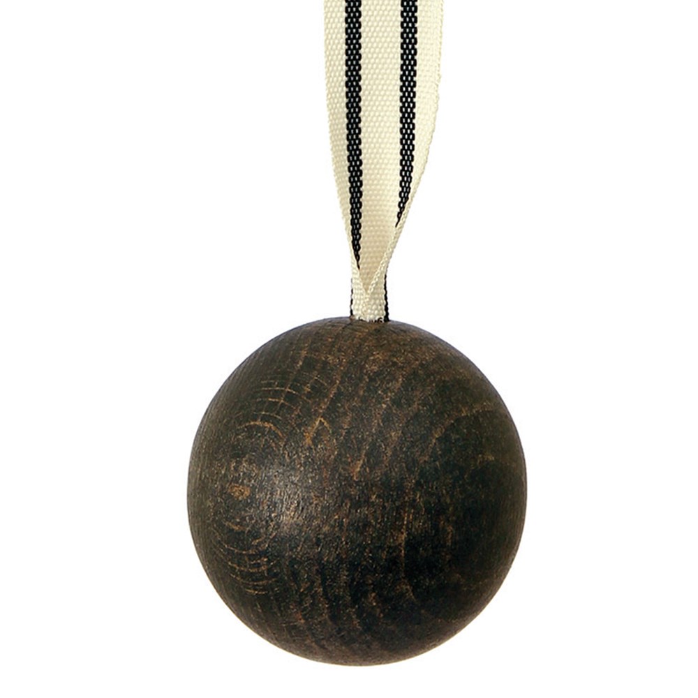 wooden ball blind pull cocoa with ribbon