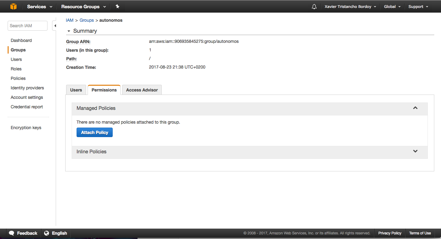 amazon iam detalle grupo
