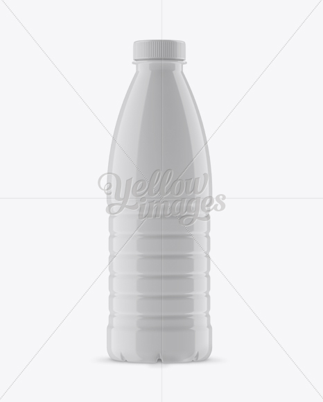 Download Glossy PET Bottle - Front View in Bottle Mockups on Yellow ... Yellowimages Mockups