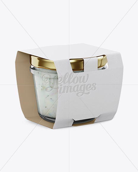 Download Glass Jar with Tartar Sauce Mockup - Halfside View in Jar ... Yellowimages Mockups