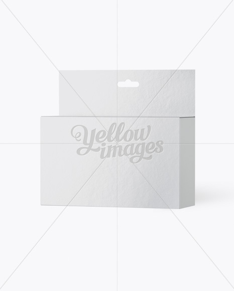 Textured Paper Box with Hang Tab Mockup   Half Side View PSD #3