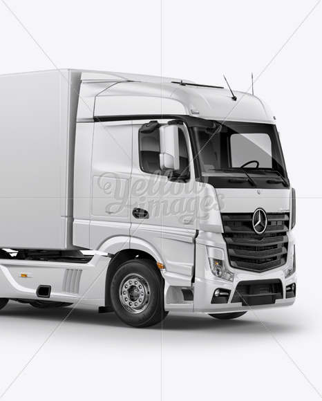 Mercedes Trailer Mockup   Half Side View PSD #3