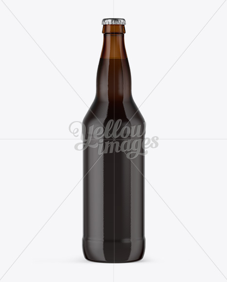Amber Beer Bottle Mockup PSD #3
