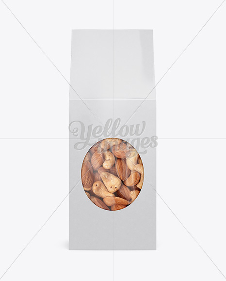 Glossy Paper Box W Window Mockup Front View PSD #3