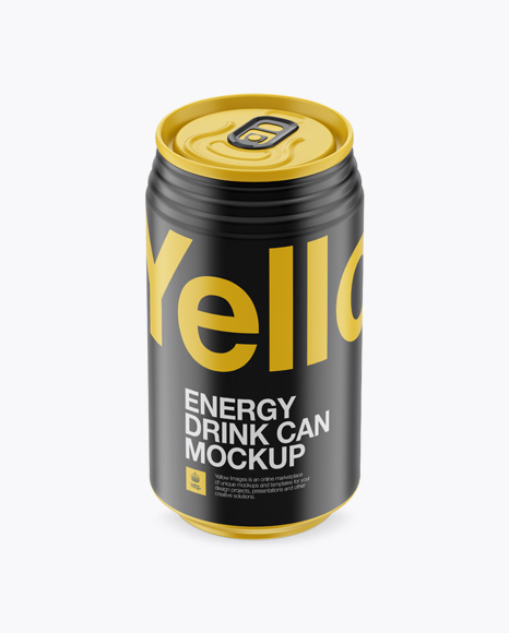 330ml Aluminium Can with Matte Finish Mockup (High-Angle Shot)