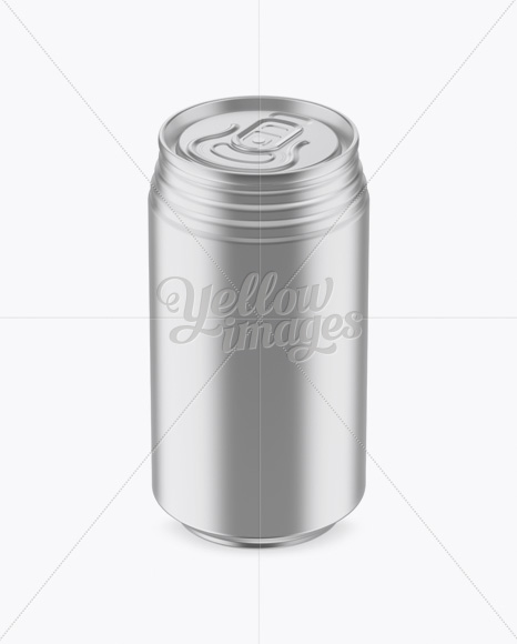 Free 330ml Metallic Aluminium Can Mockup (High-Angle Shot) PSD Mockups