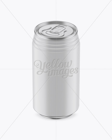 Free 330ml Matte Aluminium Can Mockup (High-Angle Shot) PSD Mockups