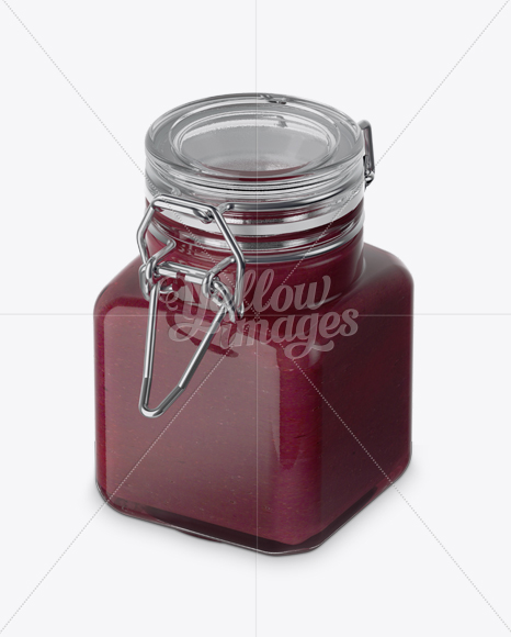 Download Download 100ml Glass Cranberry Jam Jar w/ Clamp Lid Mockup ... Yellowimages Mockups