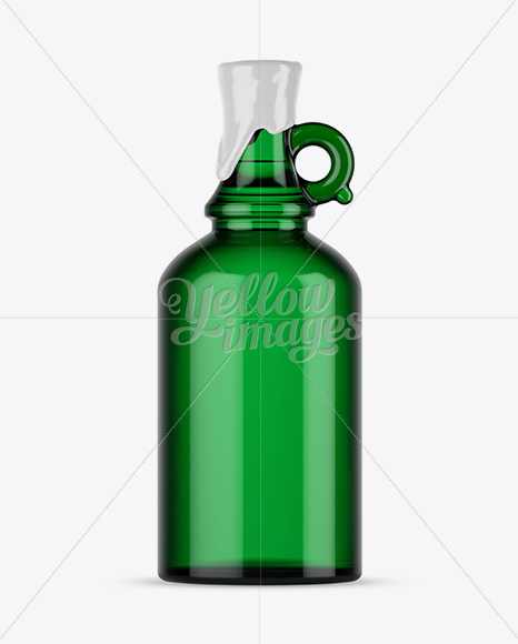 Green Glass Bottle With Handle & Wax Top Mockup
