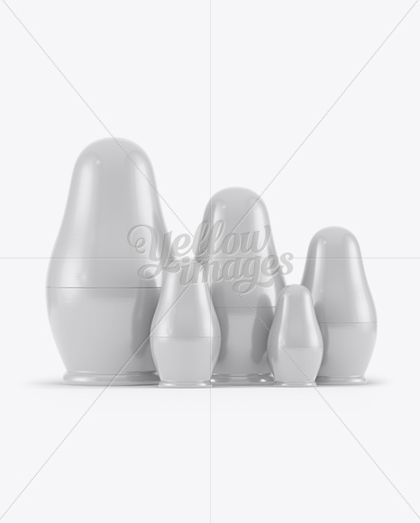 Five Russian Wooden Dolls Mockup PSD #3