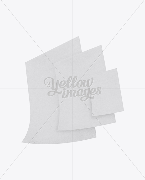 Download 3 Paper Pieces Mockup Half Side View In Stationery Mockups On Yellow Images Object Mockups PSD Mockup Templates