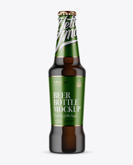 Amber Beer Bottle Mockup