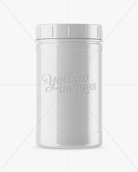 Glossy Plastic Protein Jar Mockup PSD #3