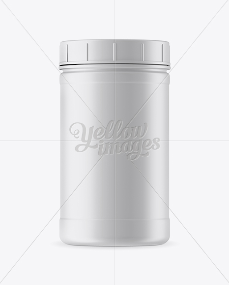 Matte Plastic Protein Jar Mockup PSD #3