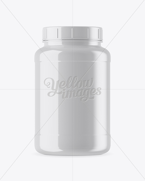 Glossy Plastic Protein Jar Mockup PSD #3