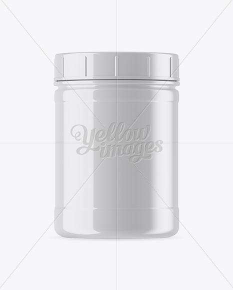 Glossy Plastic Protein Jar Mockup PSD #3