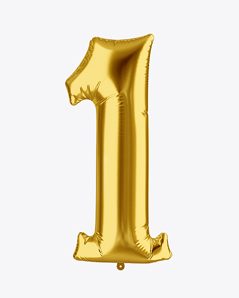 Download Number 1 Foil Balloon Mockup In Object Mockups On Yellow Images Object Mockups