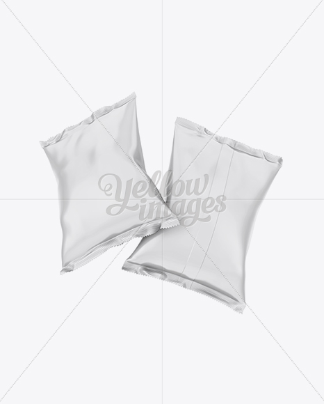 Two Matte Snack Packages Mockup PSD #3