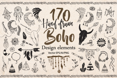 Hand drawn Boho doodles