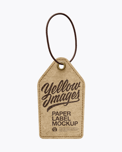 Paper Label With Rope Mockup