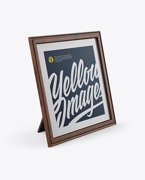 Dark Wooden Photo Frame Mockup - Half Side View Dark Wooden Photo Frame Mockup - Half Side View
