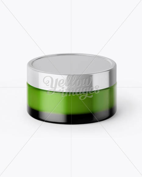 Green Cream Jar With Metallic Cap Mockup (High Angle Shot) PSD #3