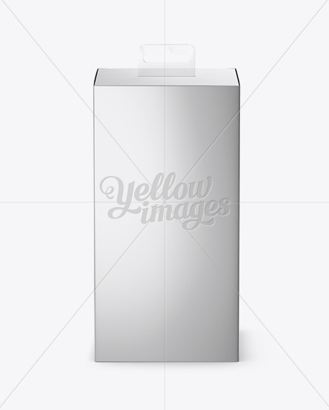 Metallic Paper Box with Hang Tab Mockup   Front View (high angle shot) PSD #3