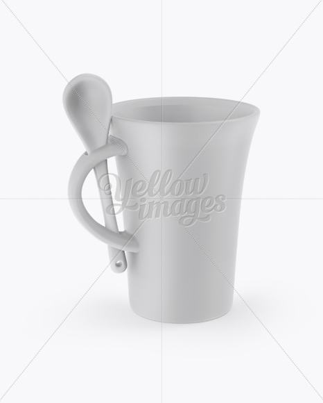 Matte Cup With Spoon Mockup PSD #3