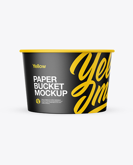 Download Matte Paper Bucket Mockup In Bucket Pail Mockups On Yellow Images Object Mockups PSD Mockup Templates