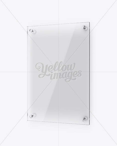 Vertical Glass Nameplate Mockup   Half Side View PSD #3
