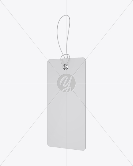 Paper Label W/ Round Corners & Rope Mockup - Half Side View