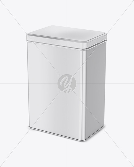 Glossy Tin Box Mockup   Half Side View (High Angle Shot) PSD #3