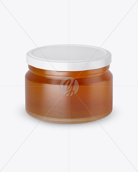 250ml Clear Glass Jar with Honey Mockup (High Angle Shot) PSD #3