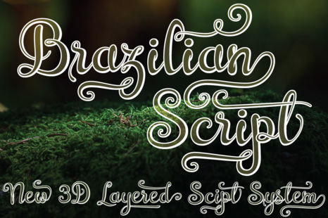 Brazilian Script (3D / LAYERED FONT)