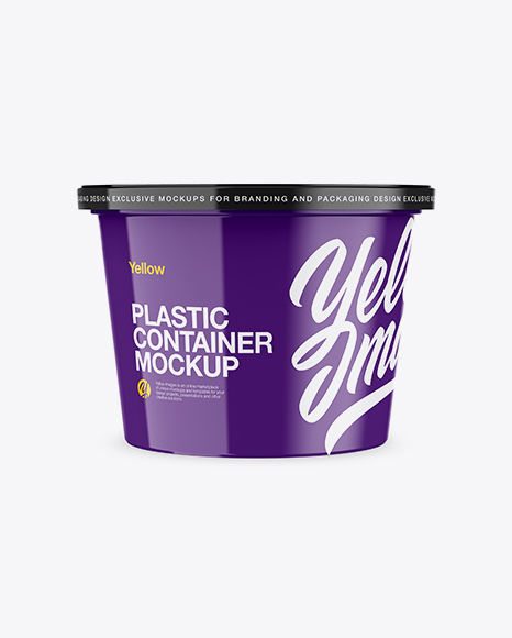 Download Free Glossy Plastic Container Mockup - Front View PSD Template