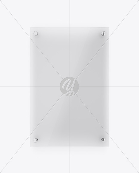 Vertical Frosted Glass Nameplate Mockup   Front View PSD #3