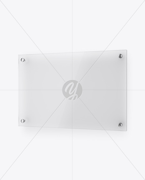 Horizontal Frosted Glass Nameplate Mockup   Half Side View PSD #3