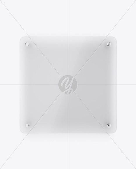 Square Frosted Glass Nameplate W  Round Corners Mockup   Front View PSD #3