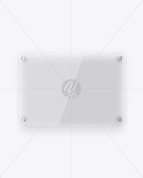 Horizontal Glass Nameplate W  Round Corners Mockup   Front View PSD #3